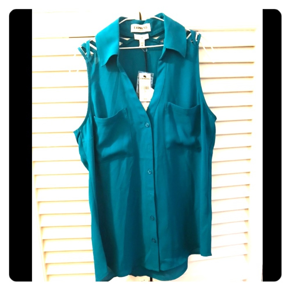 Express XS Portofino Sleeveless Shirt Slim NWT